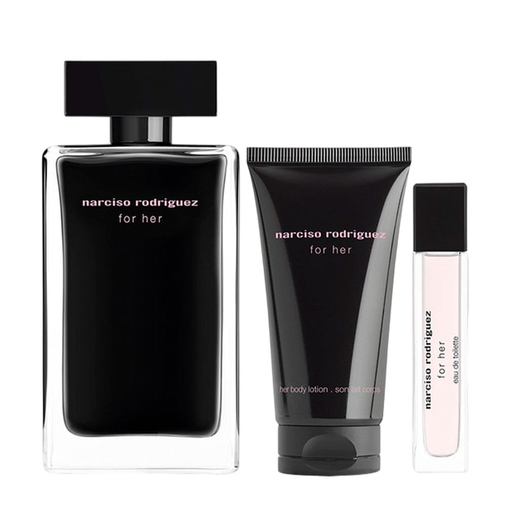 Kit Narciso Rodriguez For Her Feminino Eau de Toilette 100ml + 10ml + Body Lotion 50ml