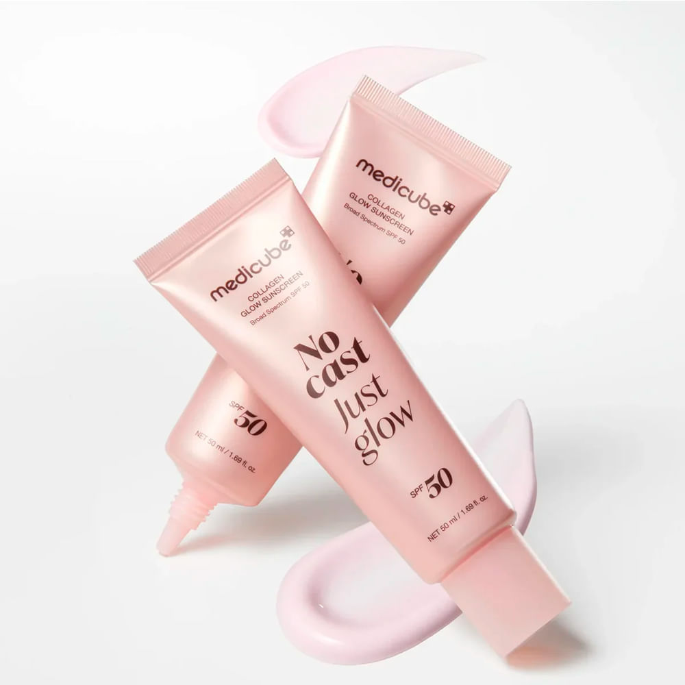 Protetor Solar Facial No Cast Just Glow Collagen Sunscreen SPF 50 Medicube 50ml