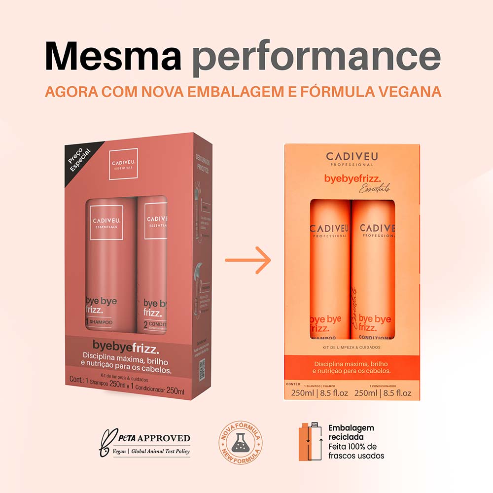 Kit Cadiveu Professional Bye Bye Frizz Shampoo 250ml + Condicionador 250ml