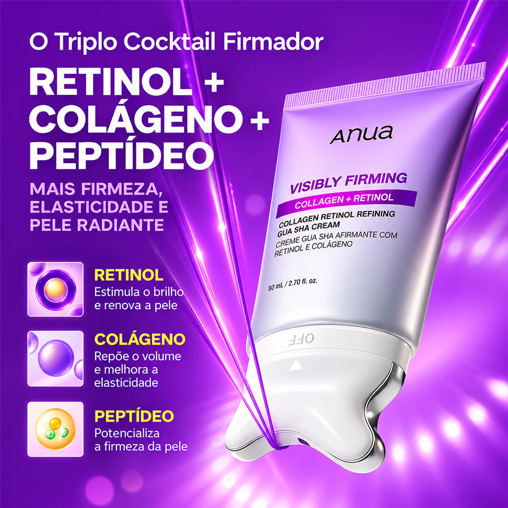 Creme Com Colágeno Collagen Retinol Refining Gua Sha Cream Anua 80ml