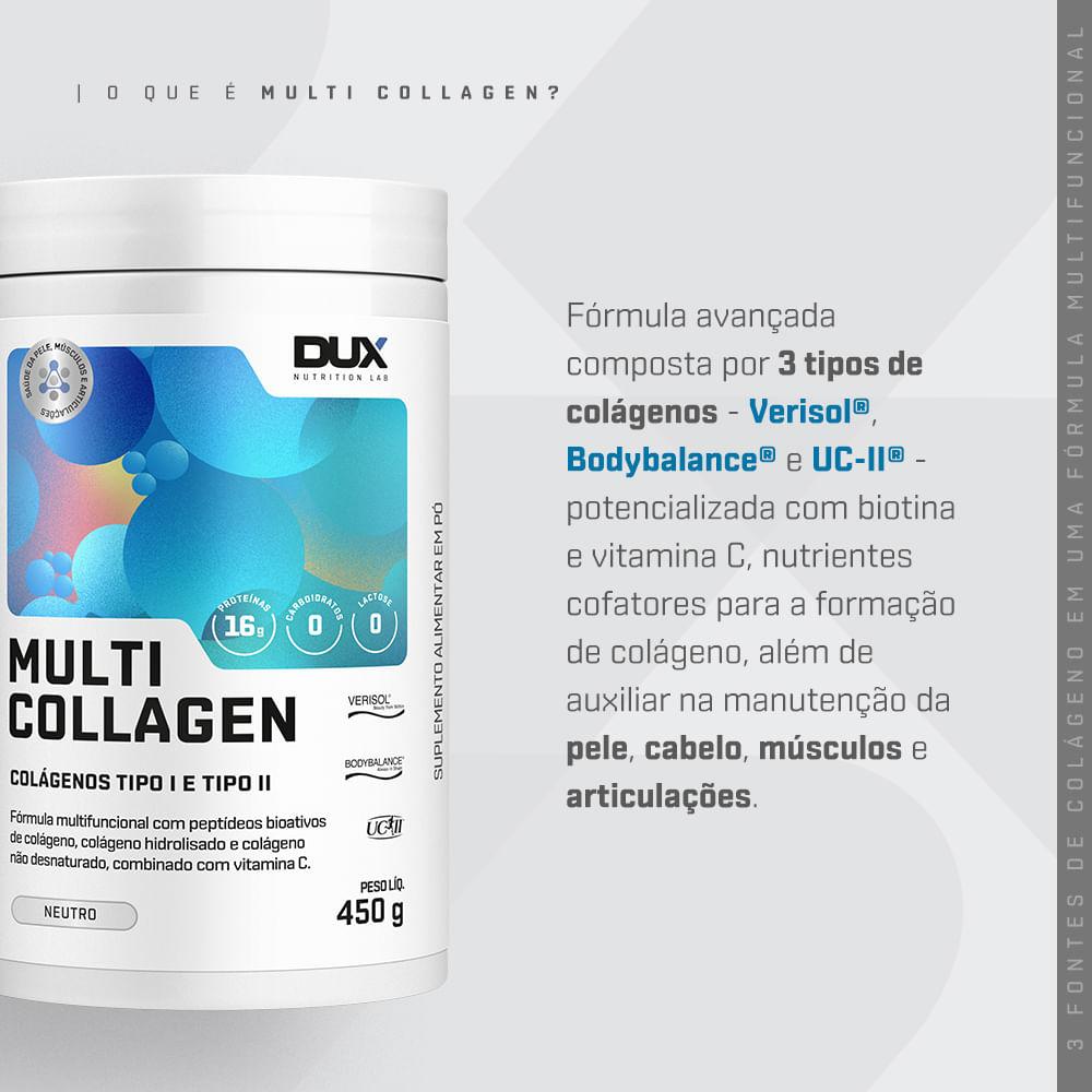 Suplemento Alimentar Multi Collagen DUX Company 475g Sabor Abacaxi com Hortelã