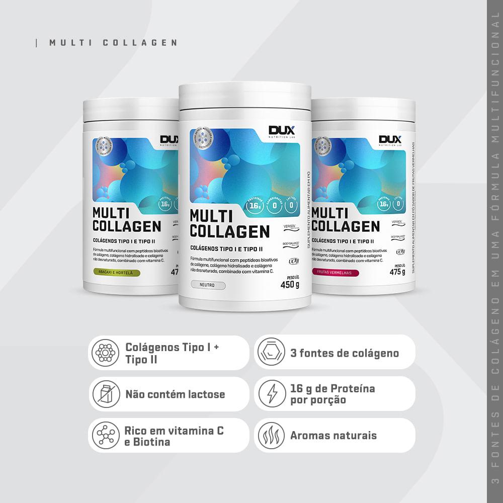 Suplemento Alimentar Multi Collagen DUX Company 475g Sabor Abacaxi com Hortelã
