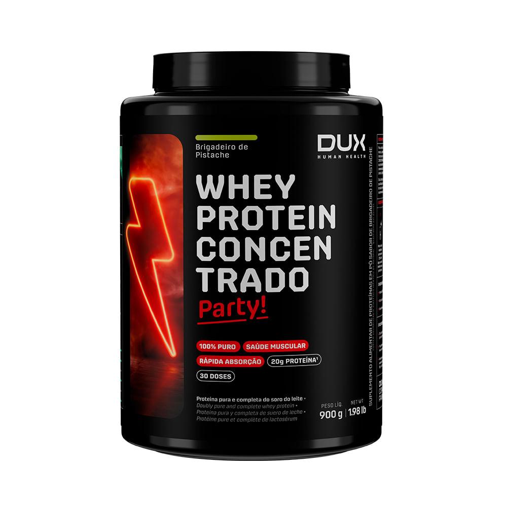 Whey Protein Concentrado Party! DUX Company 900g Sabor Brigadeiro de Pistache