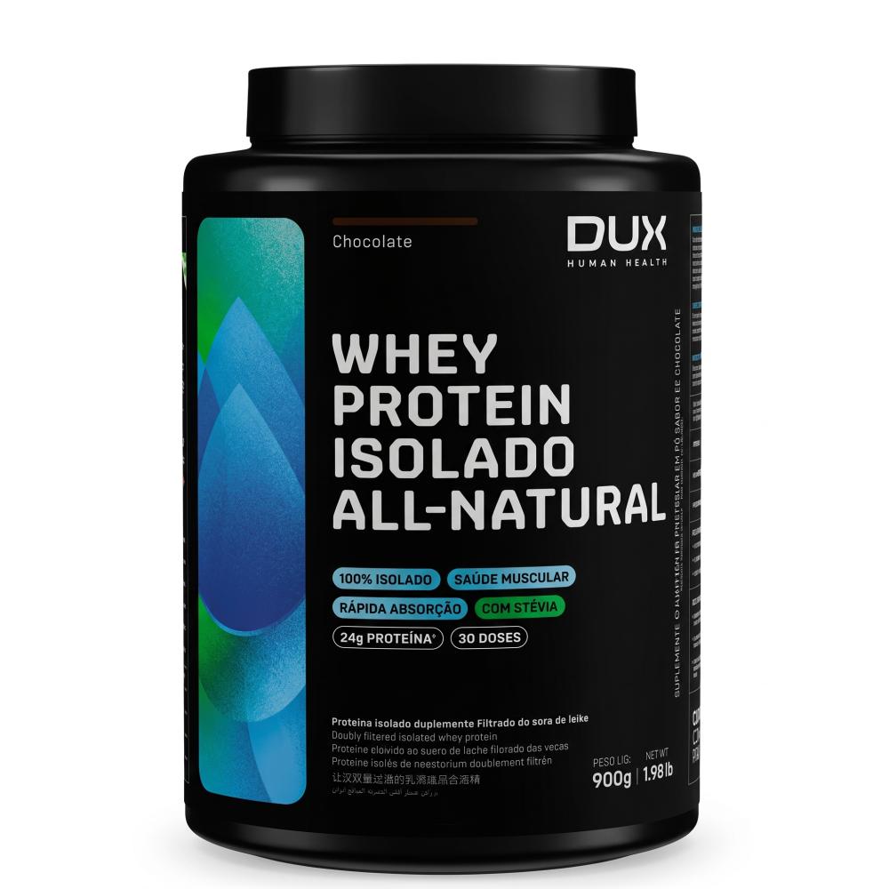 Whey Protein Isolado All Natural DUX Company 900g Sabor Chocolate