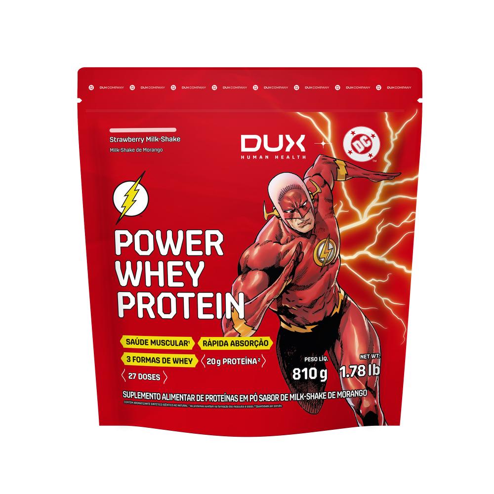 Power Whey Protein Dc Dux Company 810g Sabor Strawberry Milkshake
