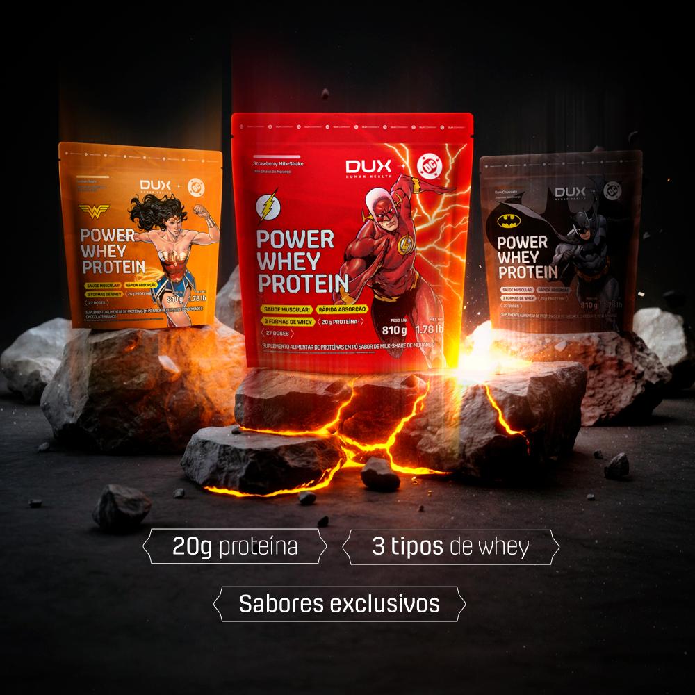 Power Whey Protein DC DUX Company 810g Sabor Strawberry Milkshake