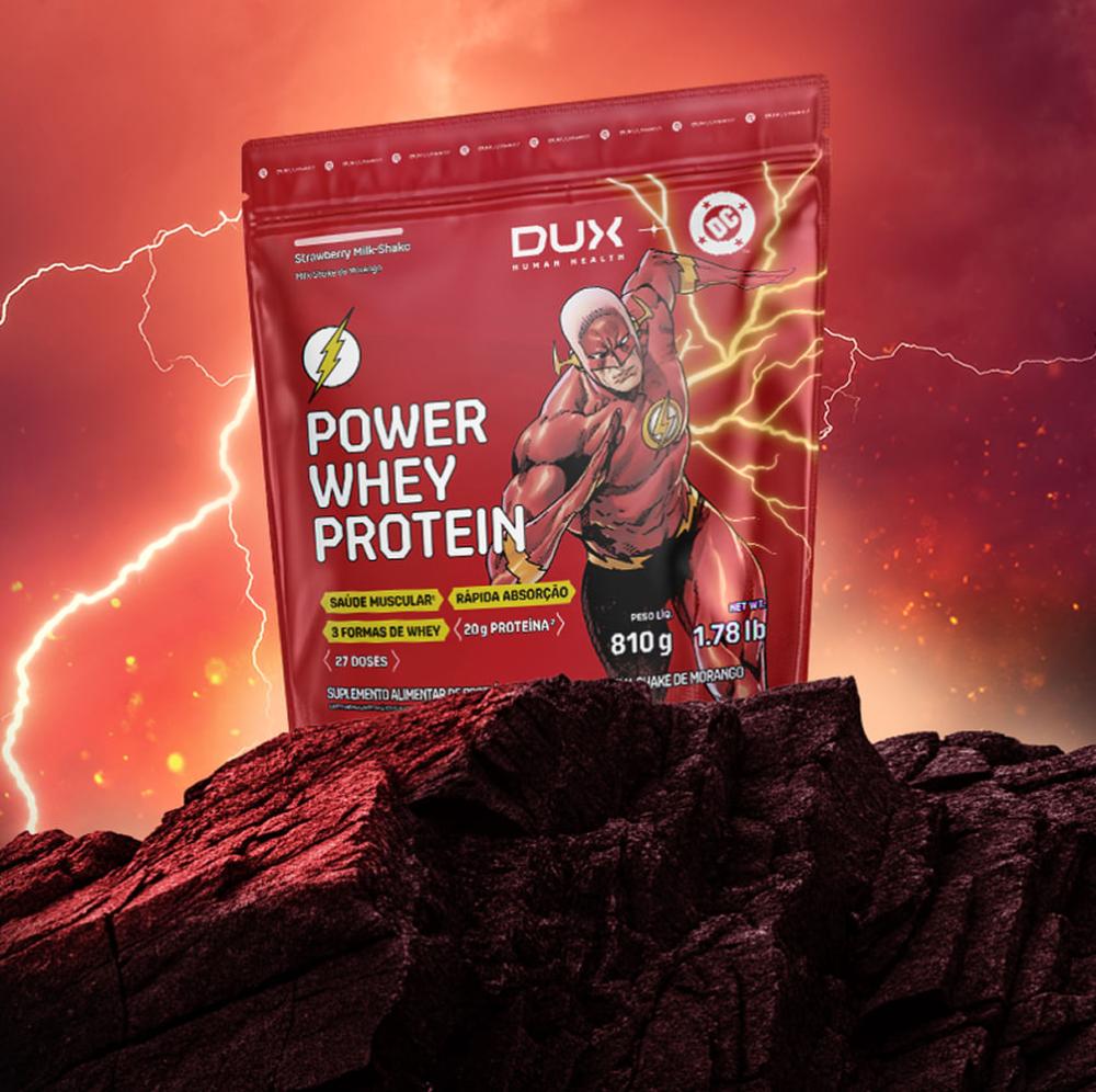 Power Whey Protein DC DUX Company 810g Sabor Strawberry Milkshake
