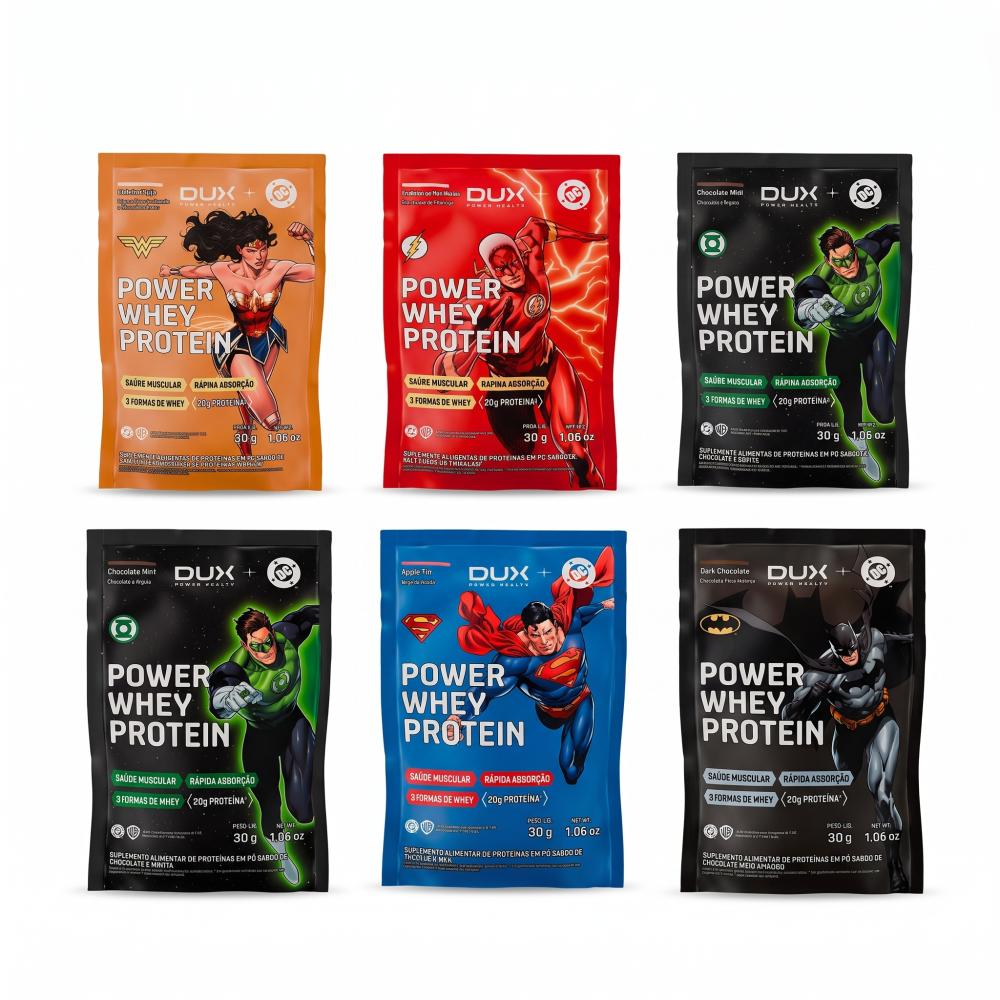 Sachê Power Whey Protein DC DUX Company 30g Sabor Strawberry Milkshake