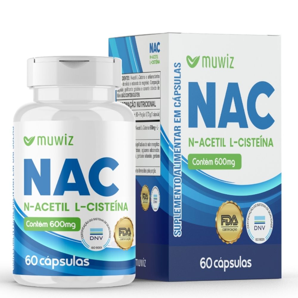 N-Acetilcisteína NAC Muwiz 730mg 60 Cápsulas