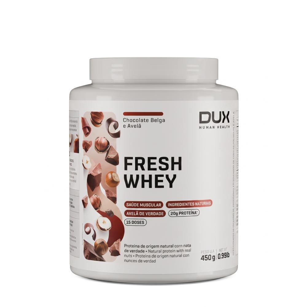 FreshWhey™ DUX Company 450g Sabor Chocolate e Avelã
