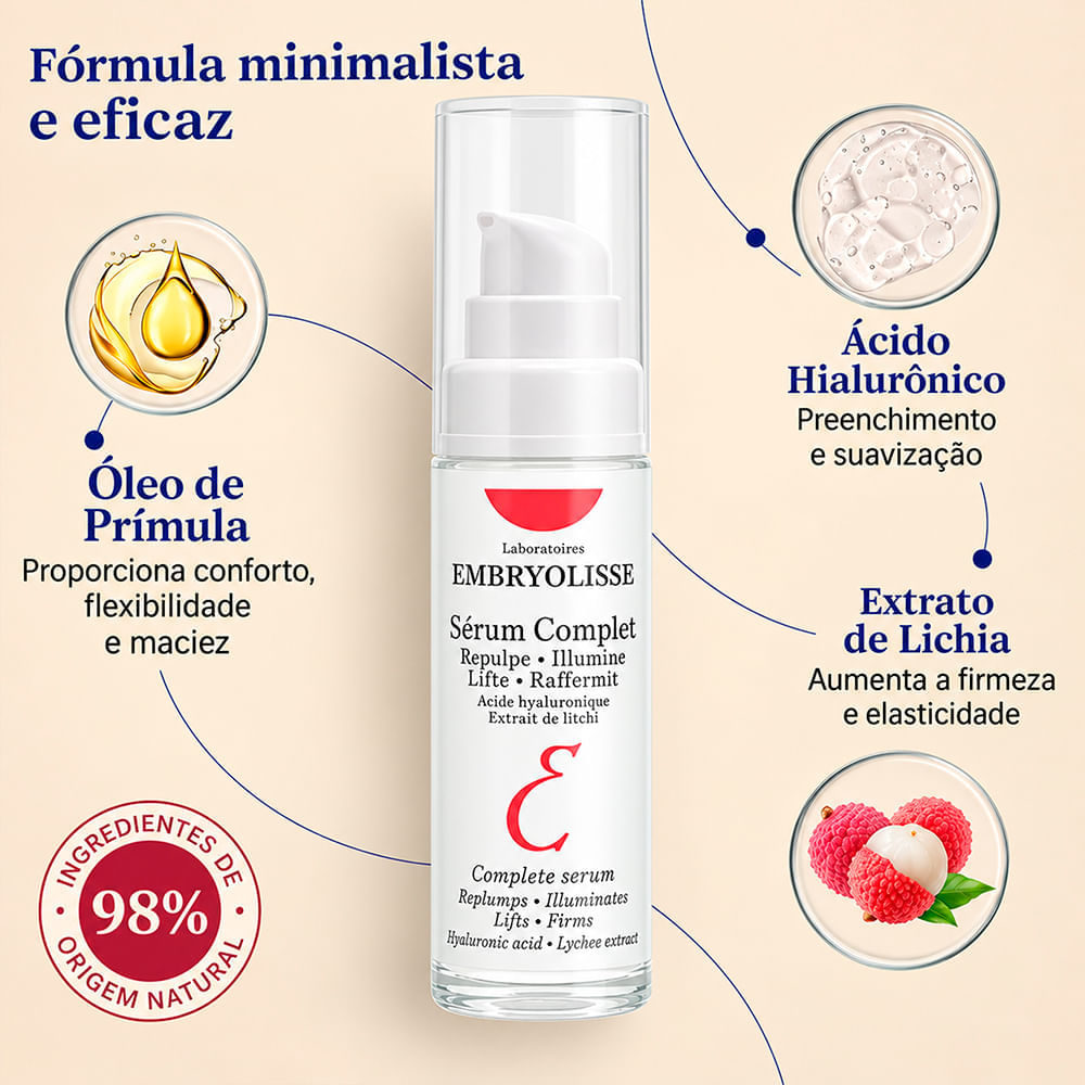 Sérum Firmador e Preenchedor Sérum Complet Embryolisse 30ml