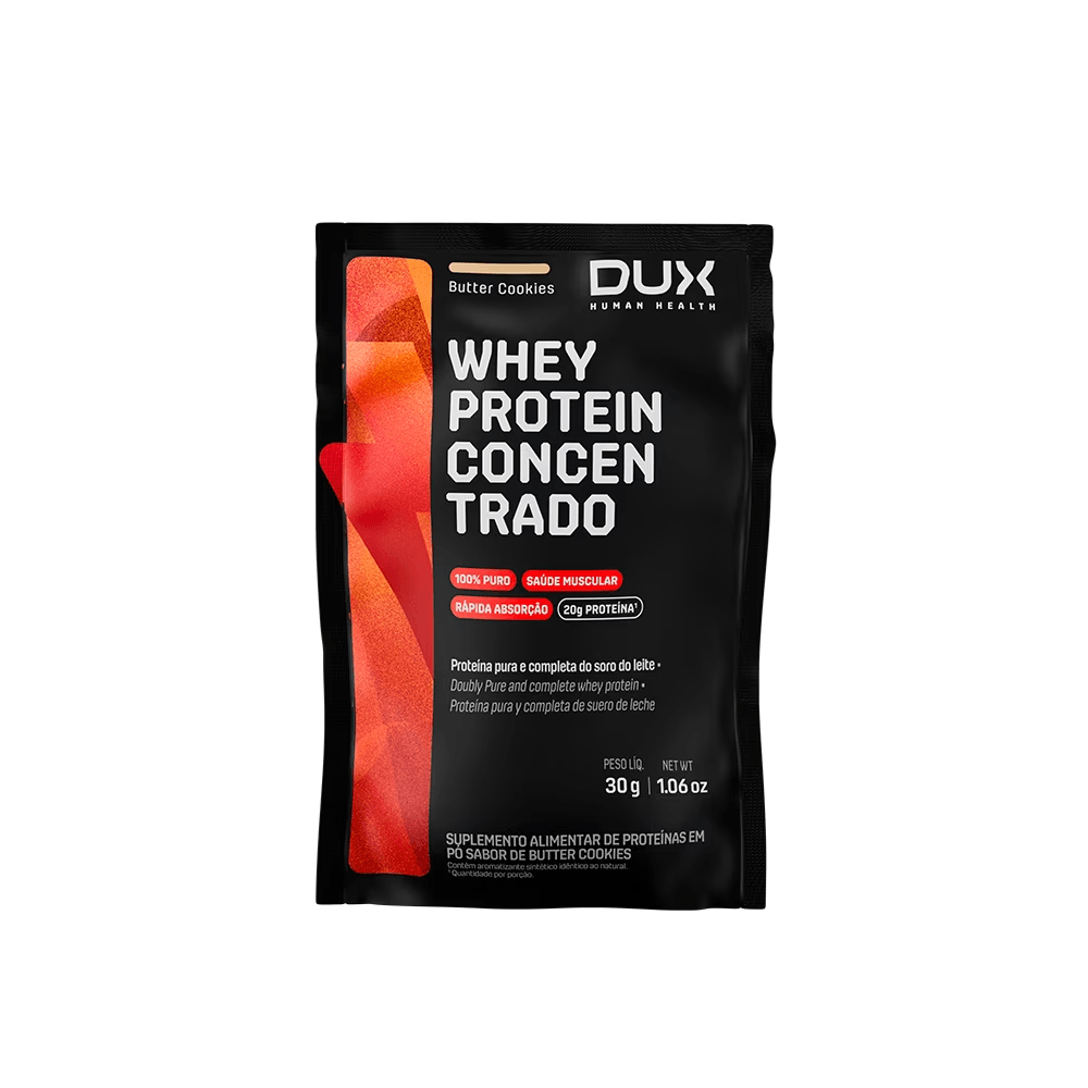 Sachê Whey Protein Concentrado DUX Company 27g Sabor Butter Cookies