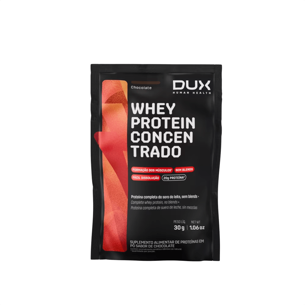 Sachê Whey Protein Concentrado DUX Company 27g Sabor Chocolate