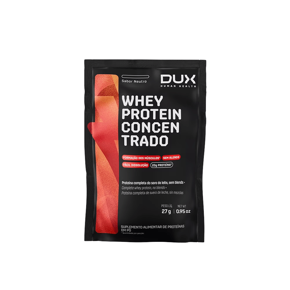 Sachê Whey Protein Concentrado Dux Company 27g Sabor Neutro
