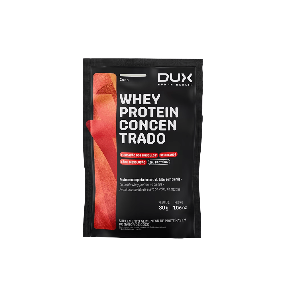 Sachê Whey Protein Concentrado DUX Company 27g Sabor Coco