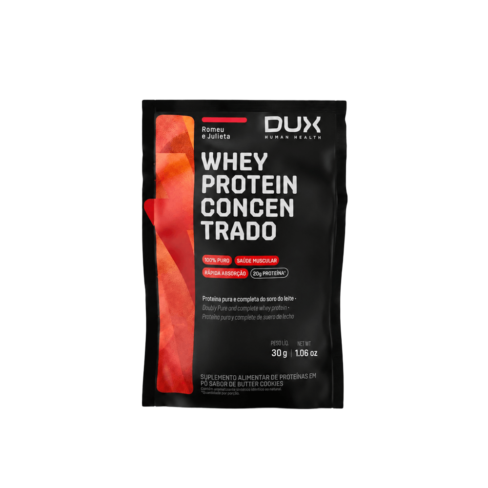 Sachê Whey Protein Concentrado Party! Dux Company 30g Sabor Romeu E Julieta