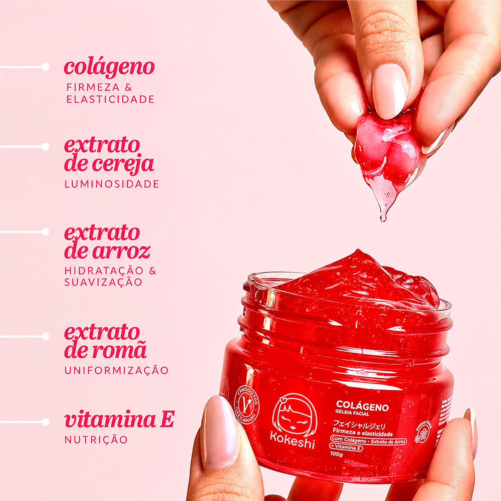 Hidratação Facial Geleia Facial de Colágeno Kokeshi 100g