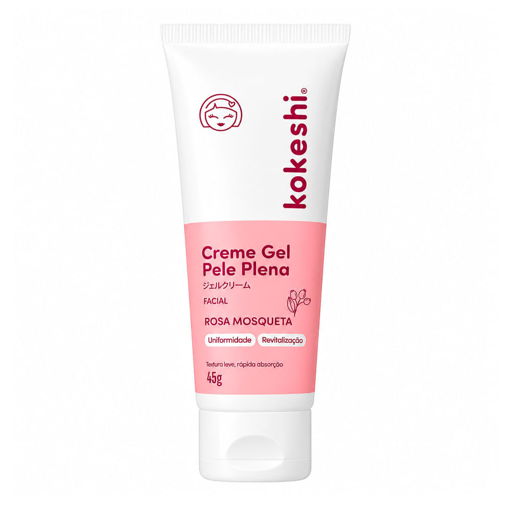 Creme Gel Facial Pele Plena Rosa Mosqueta Kokeshi 45g