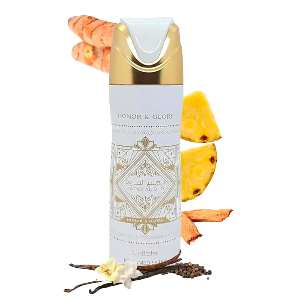 Desodorante Árabe Unissex Badee Al Oud Honor & Glory Deo Lattafa 200ml