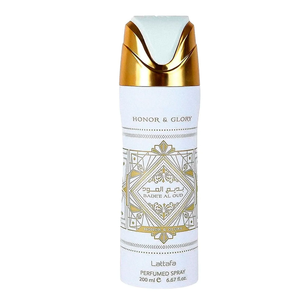 Desodorante Árabe Unissex Badee Al Oud Honor & Glory Deo Lattafa 200ml
