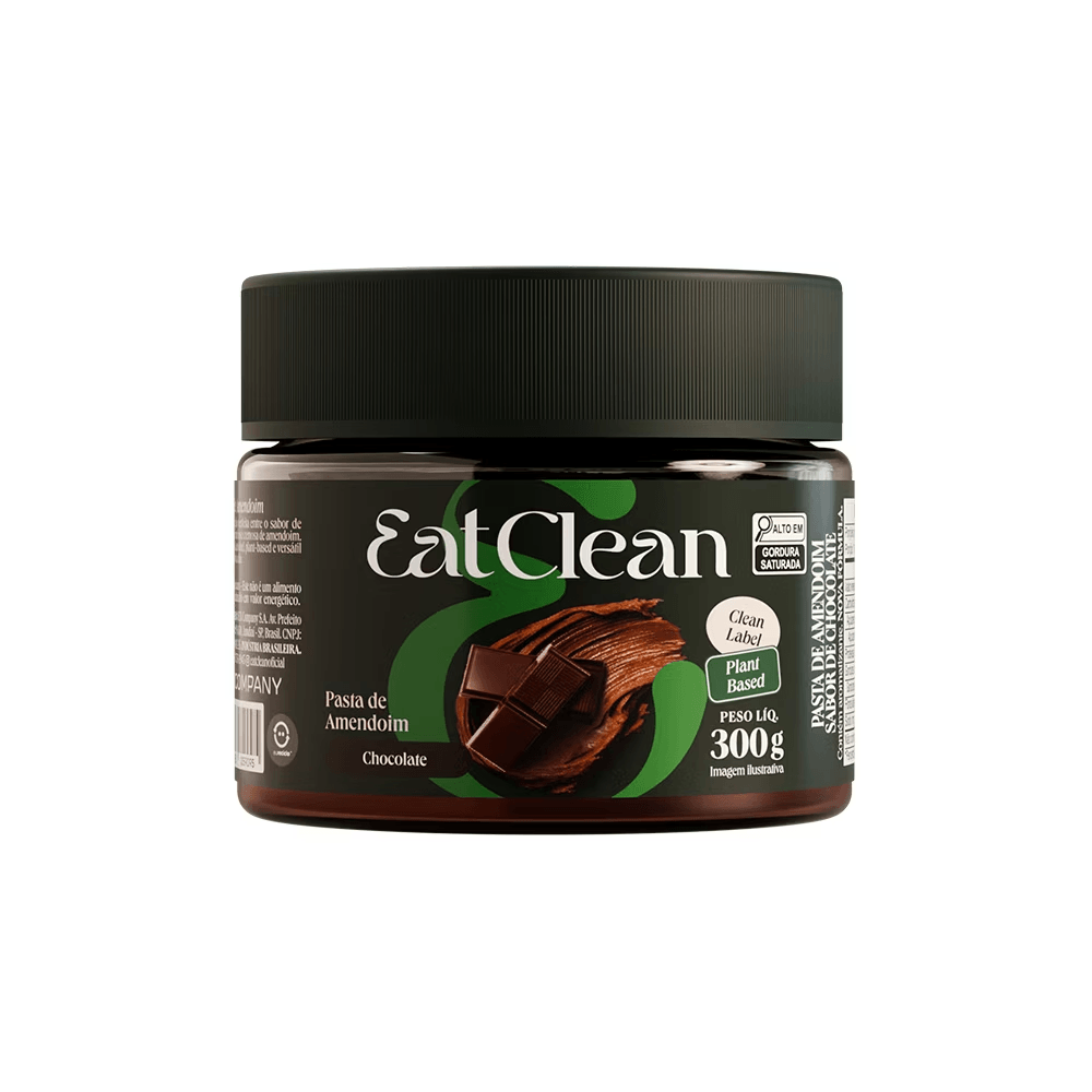 Pasta de Amendoim Eat Clean DUX Company 300g Sabor Chocolate Belga
