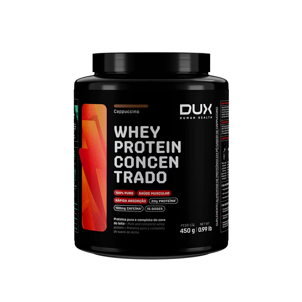 Pote Whey Protein Concentrado Company Dux 450g Sabor Cappuccino