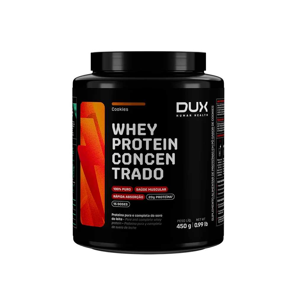 Pote Whey Protein Concentrado Company Dux 450g Sabor Cookies