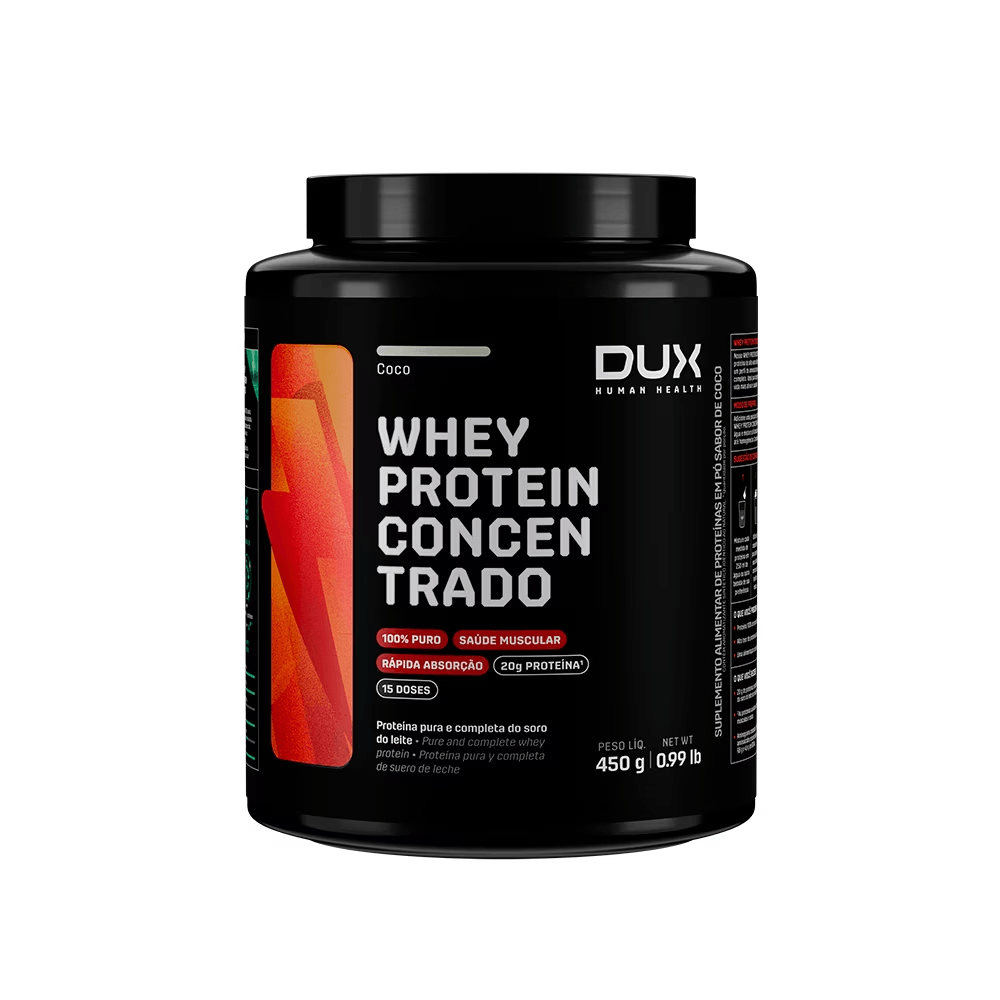 Pote Whey Protein Concentrado Company Dux 450g Sabor Coco