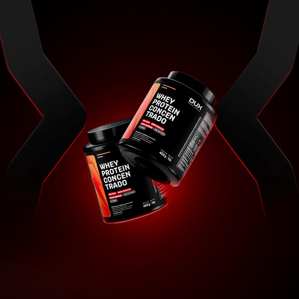 Pote Whey Protein Concentrado Company Dux 450g Sabor Chocolate Branco