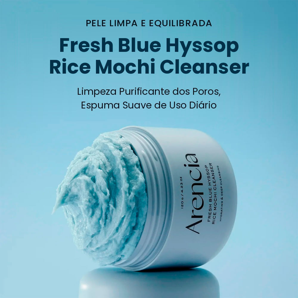 Máscara de Limpeza Facial Rice Mochi Blue Hyssop Arencia 120g