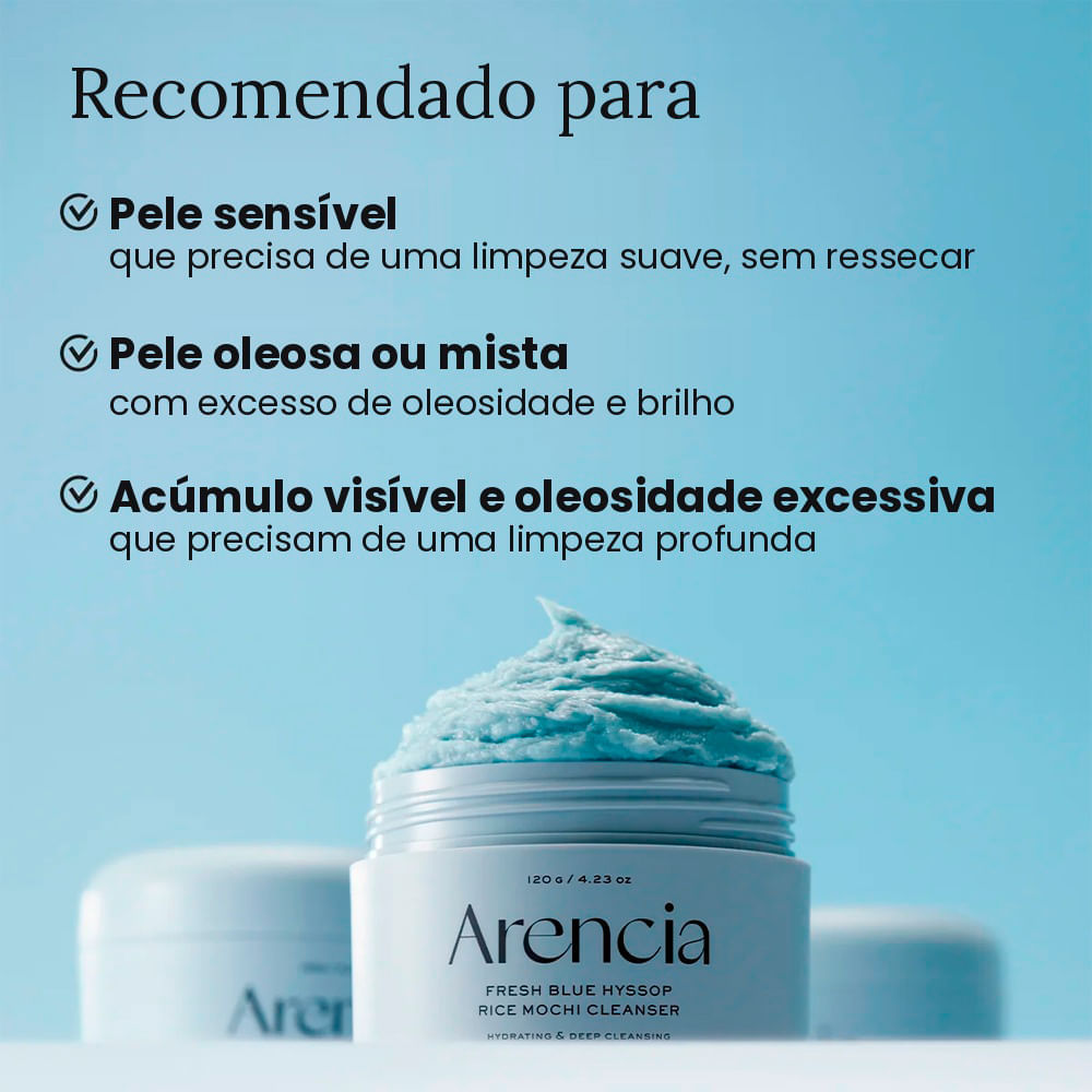 Máscara de Limpeza Facial Rice Mochi Blue Hyssop Arencia 120g