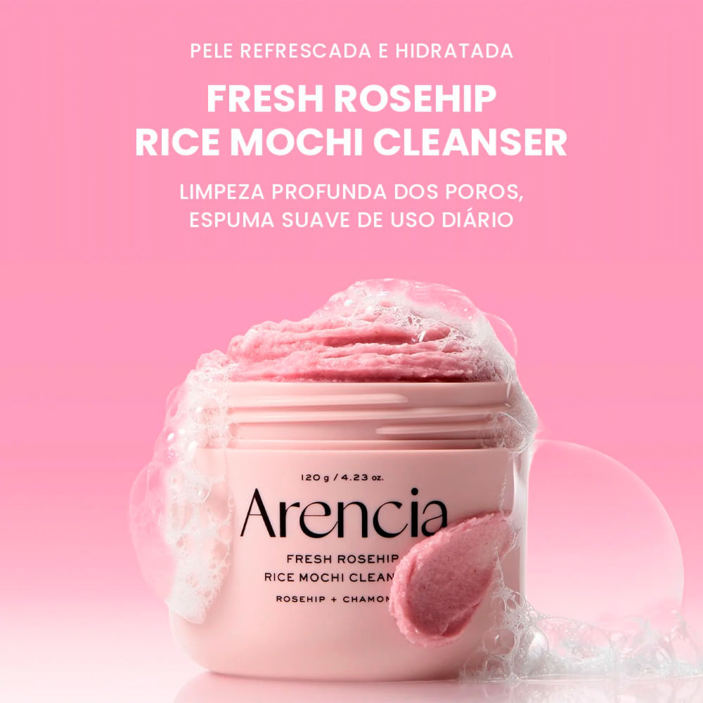 Máscara de Limpeza Facial Rice Mochi Rosehip Arencia 120g