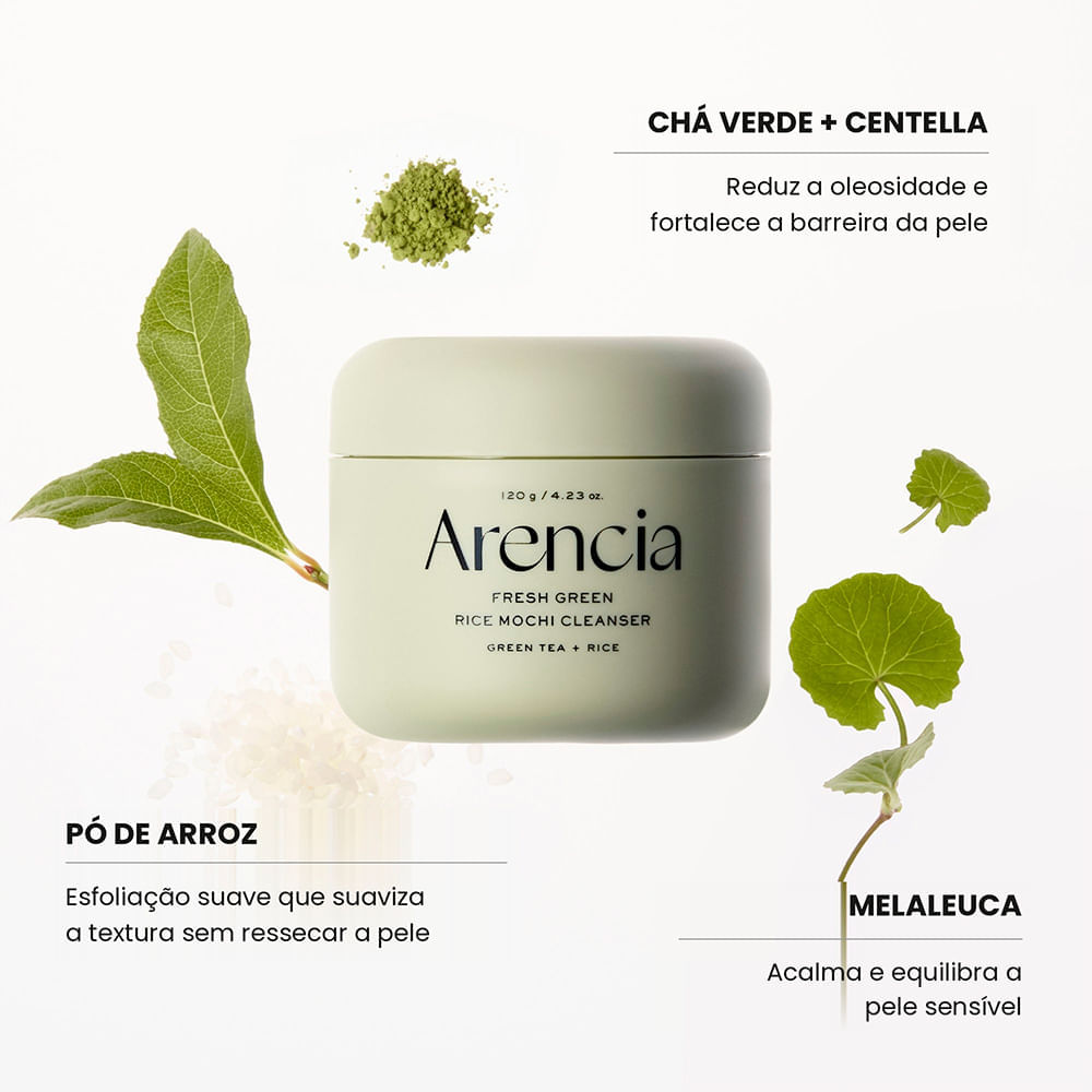 Máscara de Limpeza Facial Rice Mochi Green Arencia 120g