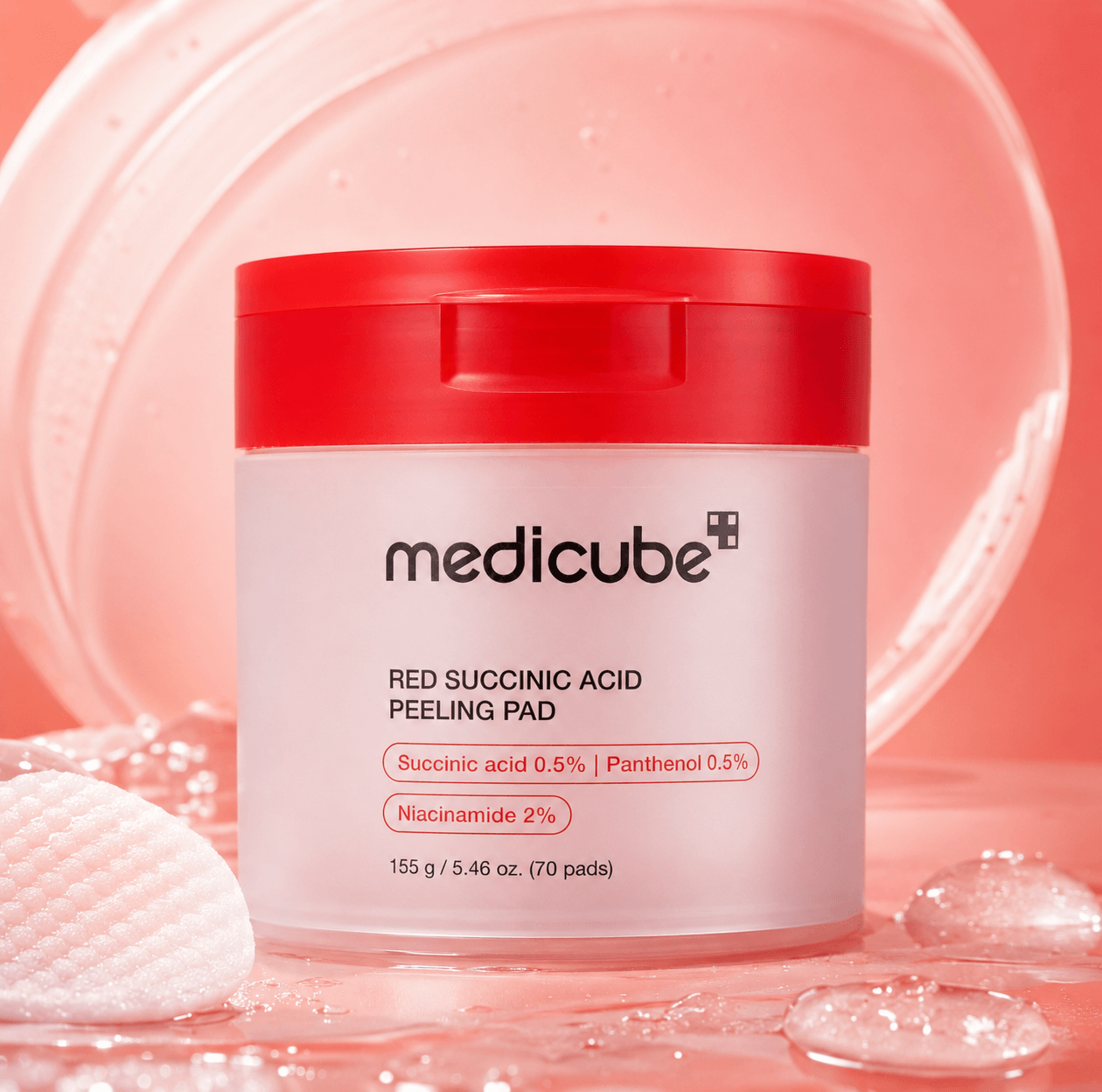 Pads Esfoliantes Red Succinic Acid Panthenol Pads Medicube 155g