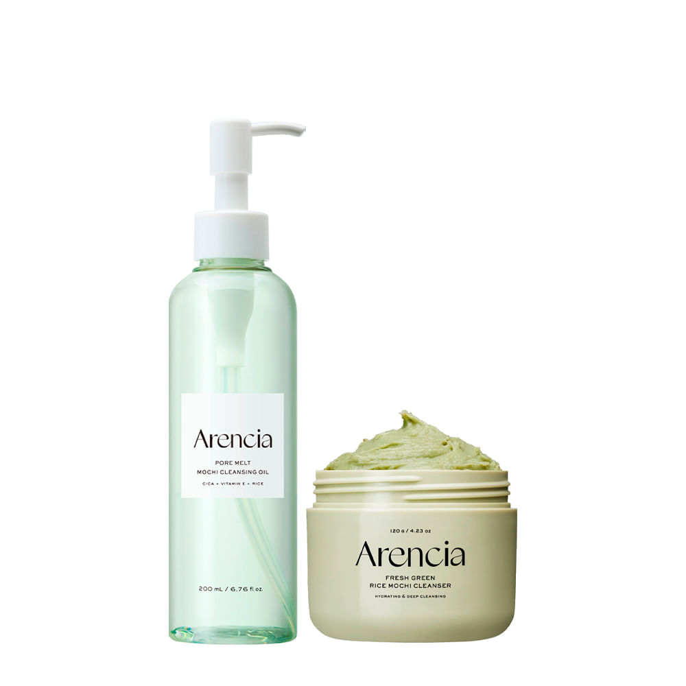 Kit Arencia Rice Mochi Green 120g + Óleo de Limpeza Pore Melt Mochi 200ml
