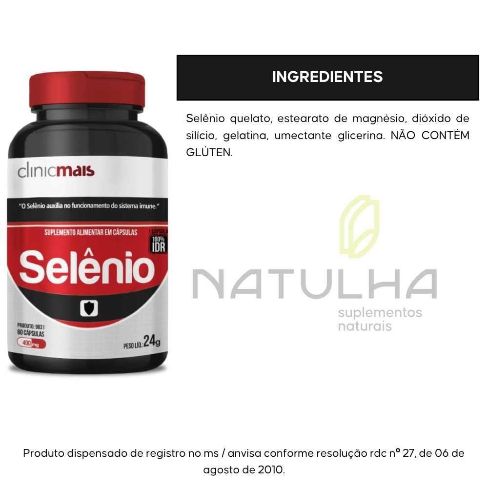 Kit 2 Selênio Clinicmais 60 Cápsulas