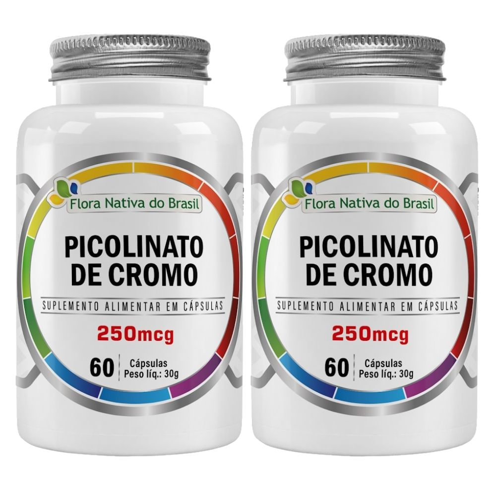 Kit 2 Picolinato De Cromo Flora Nativa 60 Cápsulas