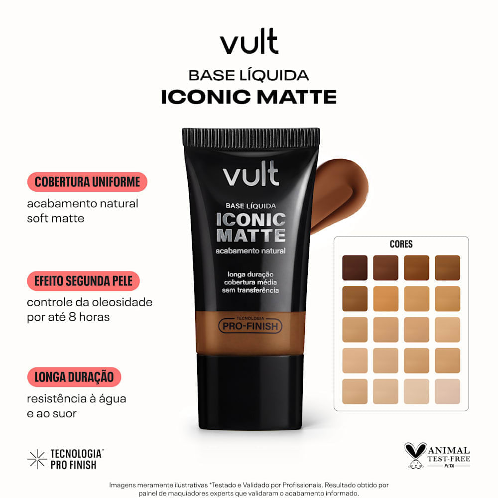 Base Líquida Matte Iconic Vult Cor 205N