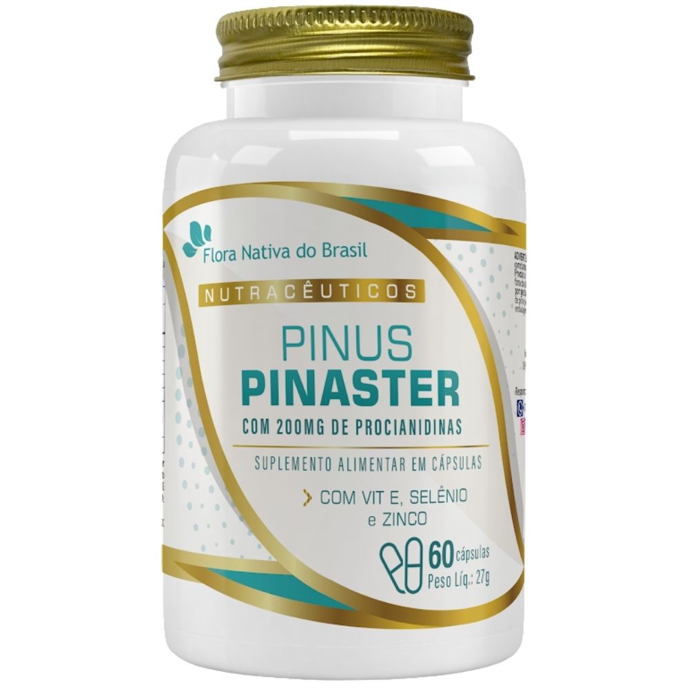 Kit 3 Pinus Pinaster + Vitamina E, Selênio e Zinco Flora Nativa 60 Cápsulas