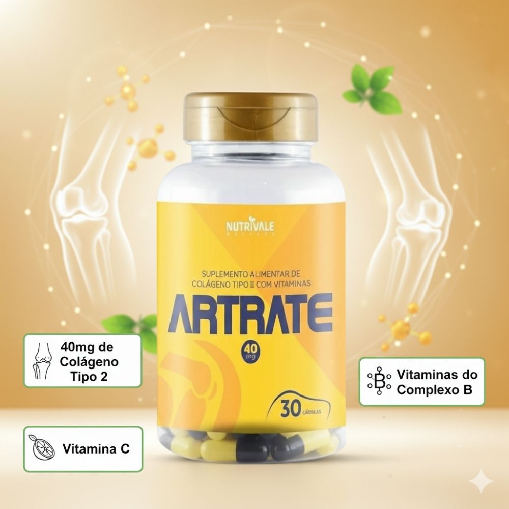 Kit 3 Artrate Colágeno Tipo 2 Com Vitaminas Nutrivale 30 Cápsulas