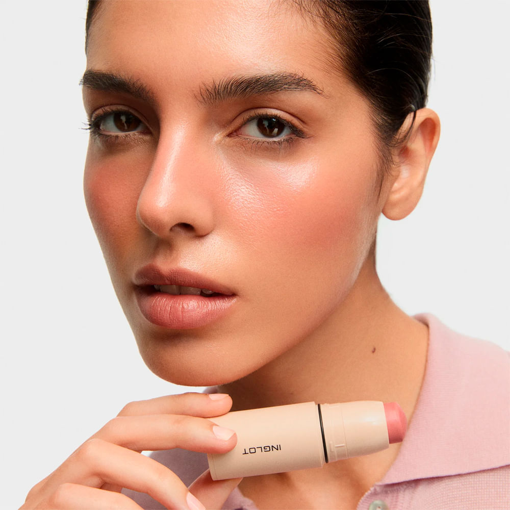 Blush Cremoso em Bastão Inglot Cream Stick Blush Classic Pink 212 6,2g