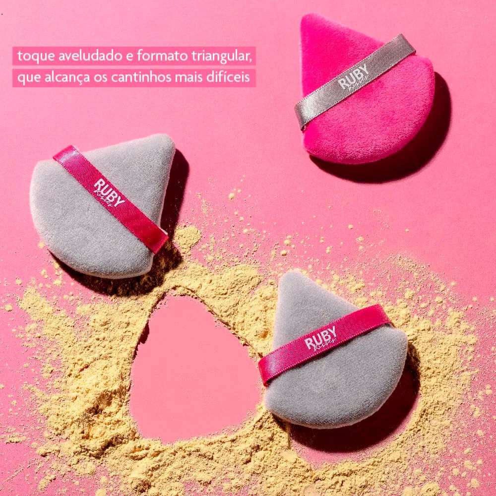 Esponja Puff Para Pó Triangular  Ruby Kisses 1 Unidade