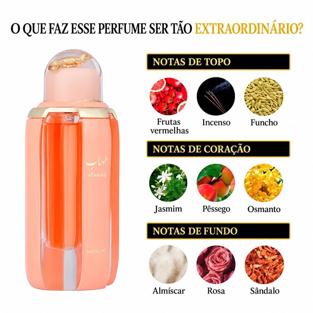 Perfume Árabe Unissex Mahab Nusuk Extrait de Parfum 100ml