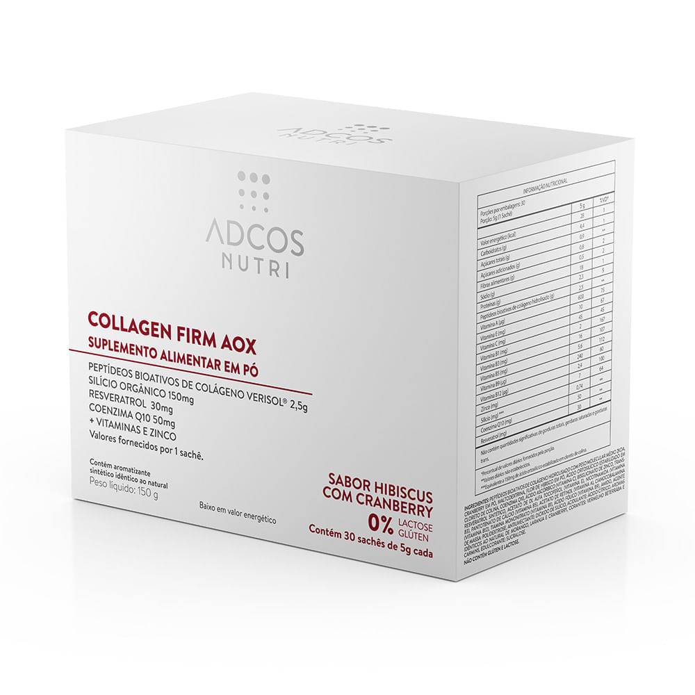 Suplemento Alimentar Em Pó Collagen Firm Aox 30 Sachês Com 5g Cada