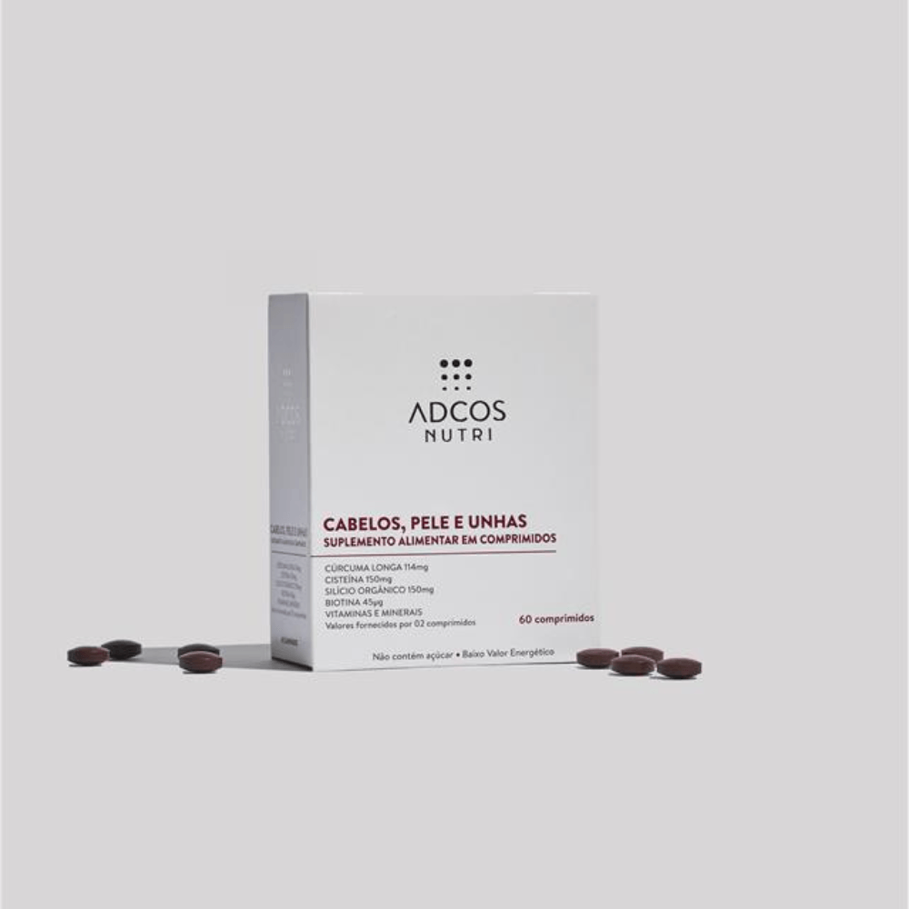 Suplemento Alimentar Adcos Nutri Cabelos, Pele e Unhas 60 Comprimidos