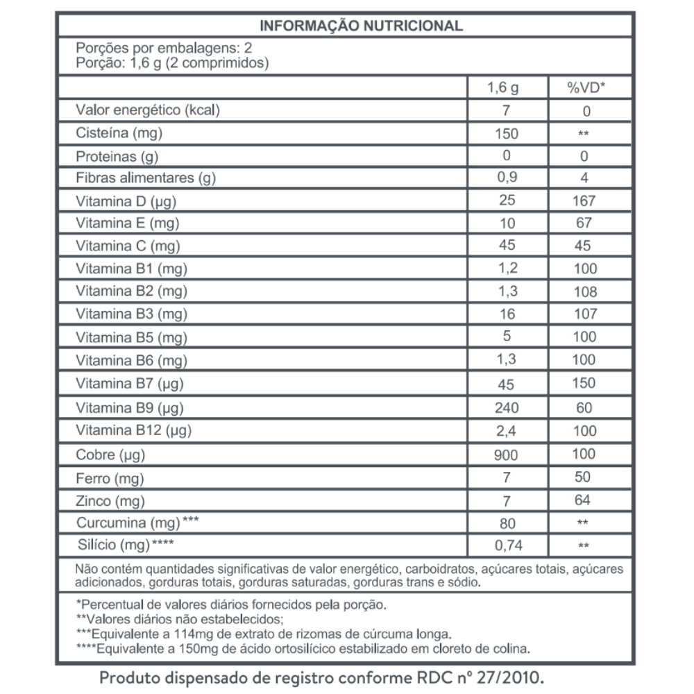 Suplemento Alimentar Adcos Nutri Cabelos, Pele e Unhas 60 Comprimidos