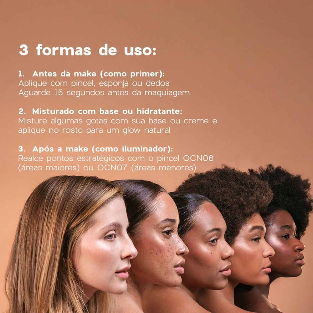 Primer Facial Iluminador Nádia Tambasco by Glow Skin Océane 30ml Medium