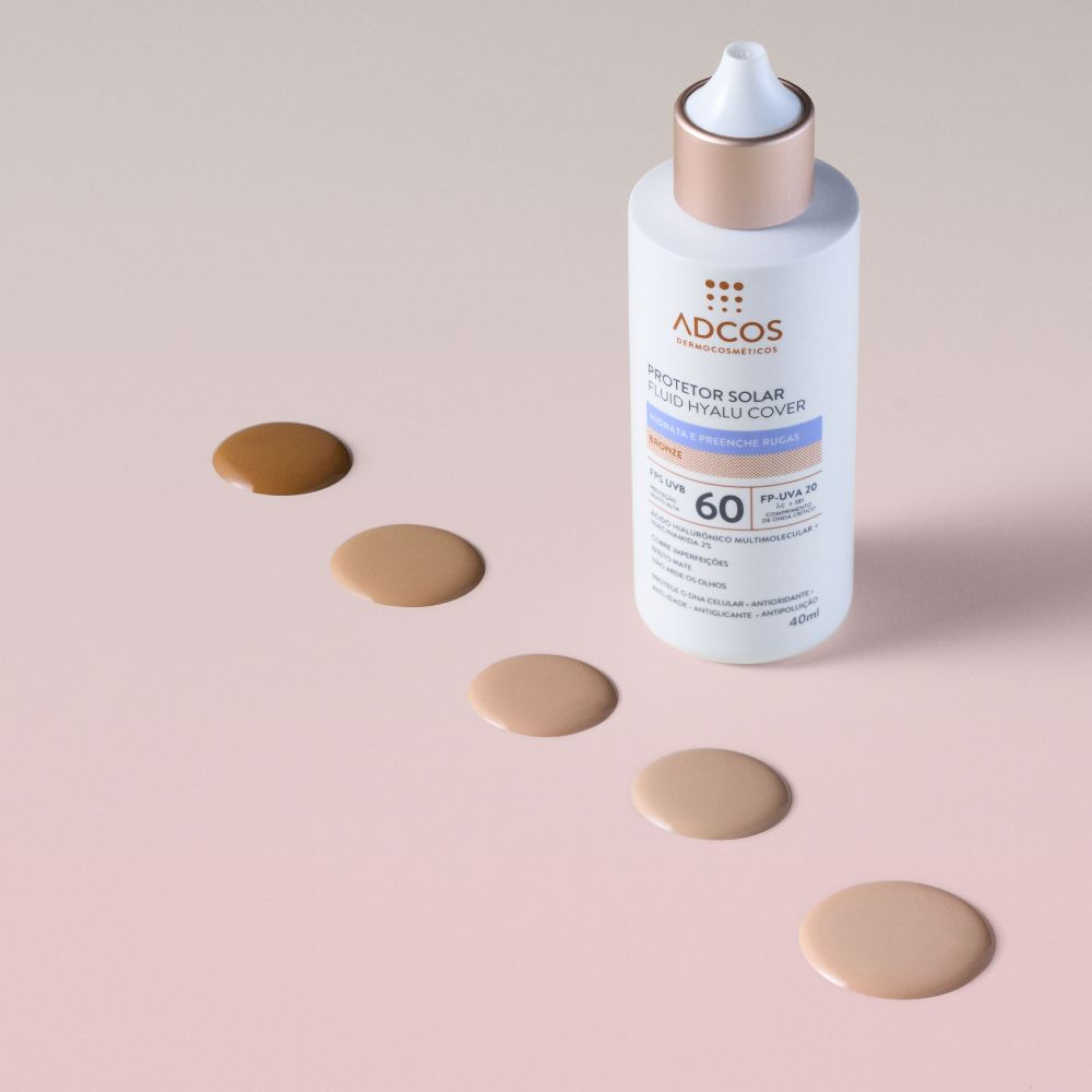 Protetor Solar Fluid Hyalu Cover Adcos FPS 60 Nude 40ml