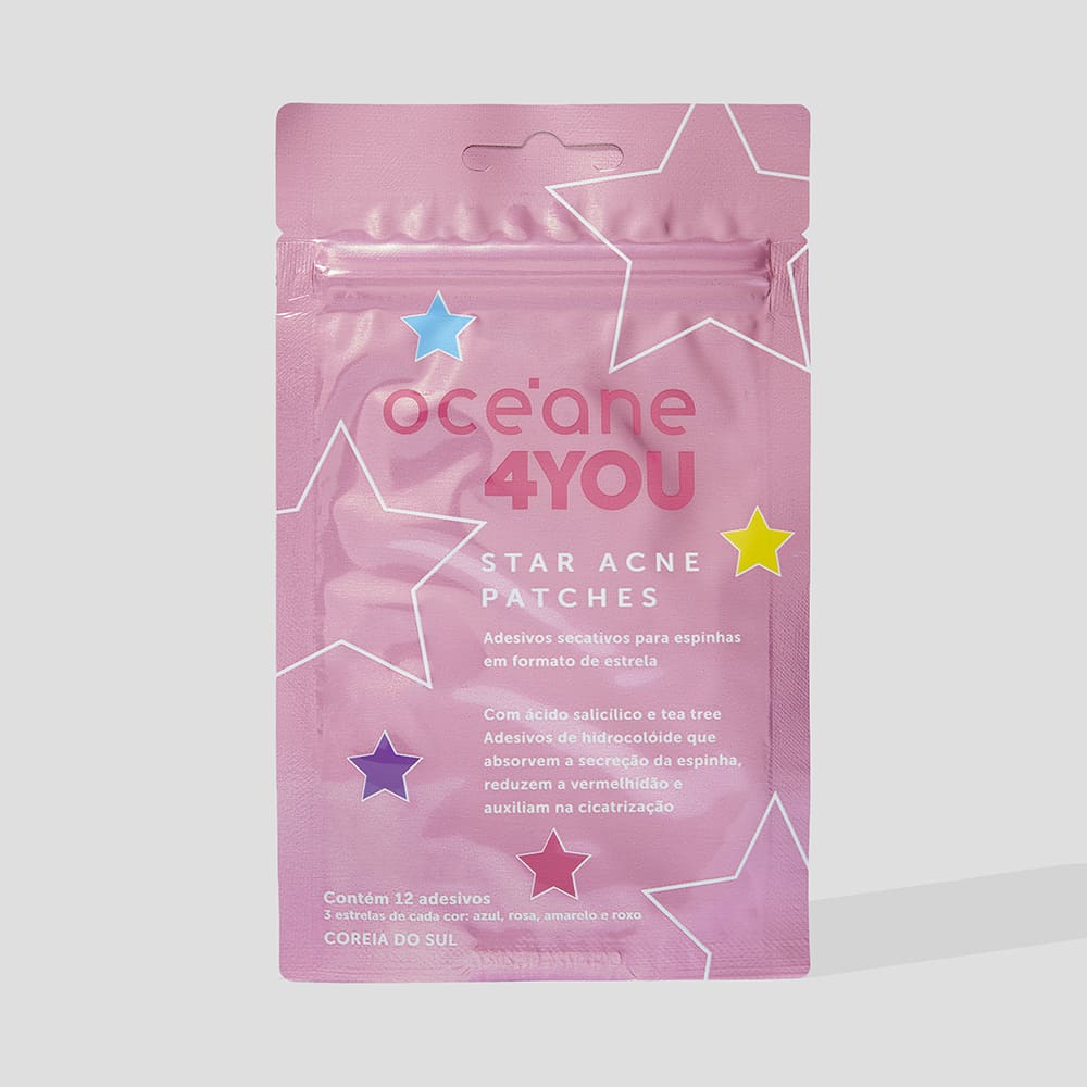 Adesivos Secativos para Espinhas com Ácido Salicílico Star Acne Patches 4You Océane 12 Unidades