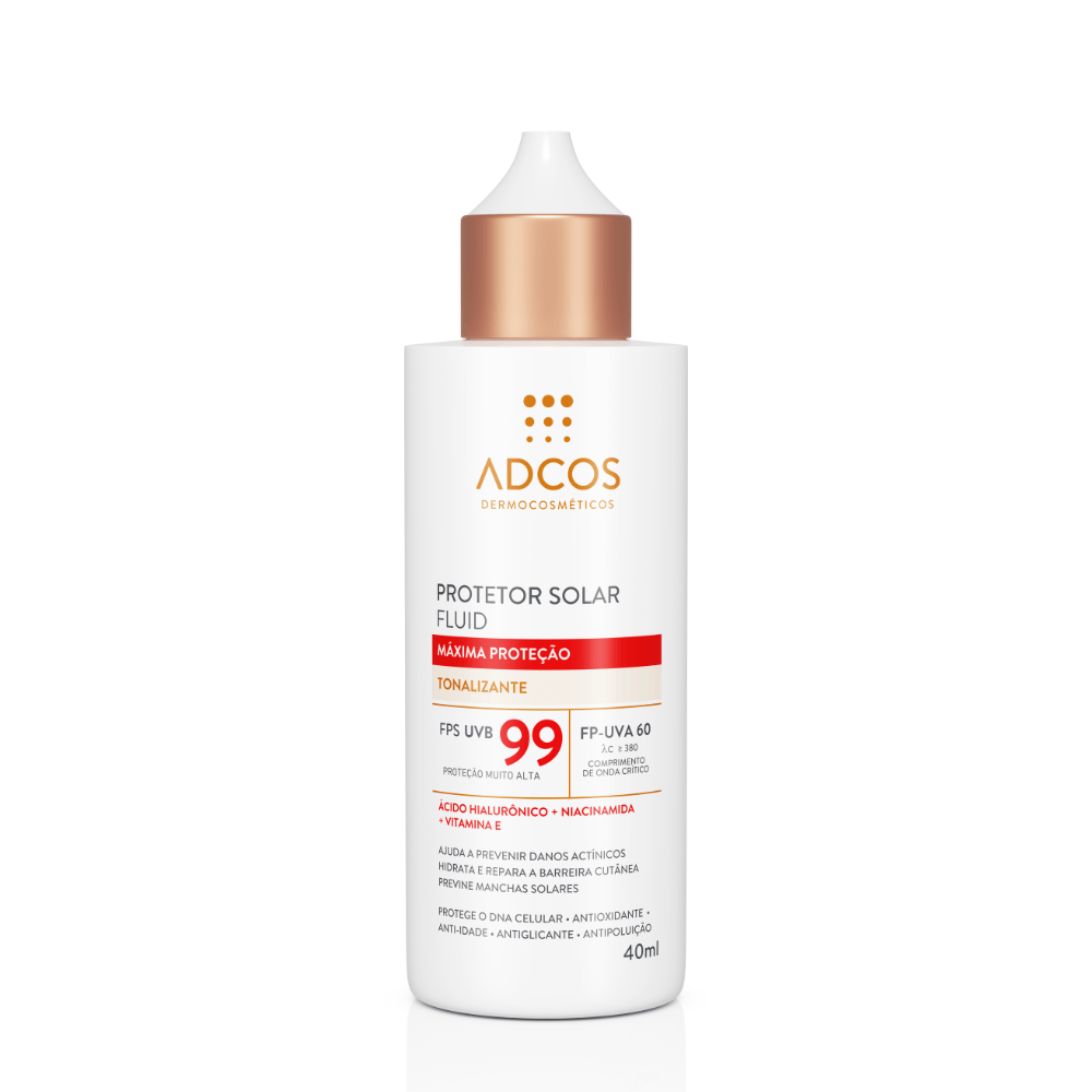 Protetor Solar Fluid Máxima Proteção Adcos Fps 99 Tonalizante 40ml